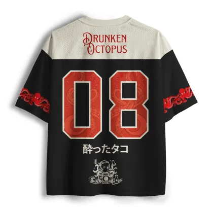 Tokyo-Tiger Quirky Retro Osaka Octopus Mesh Jersey