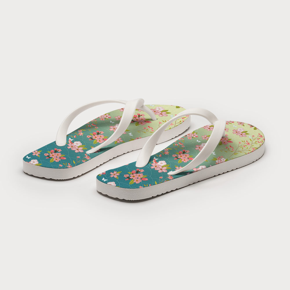 Tokyo-Tiger Sakura Blossom Waves Flip Flops