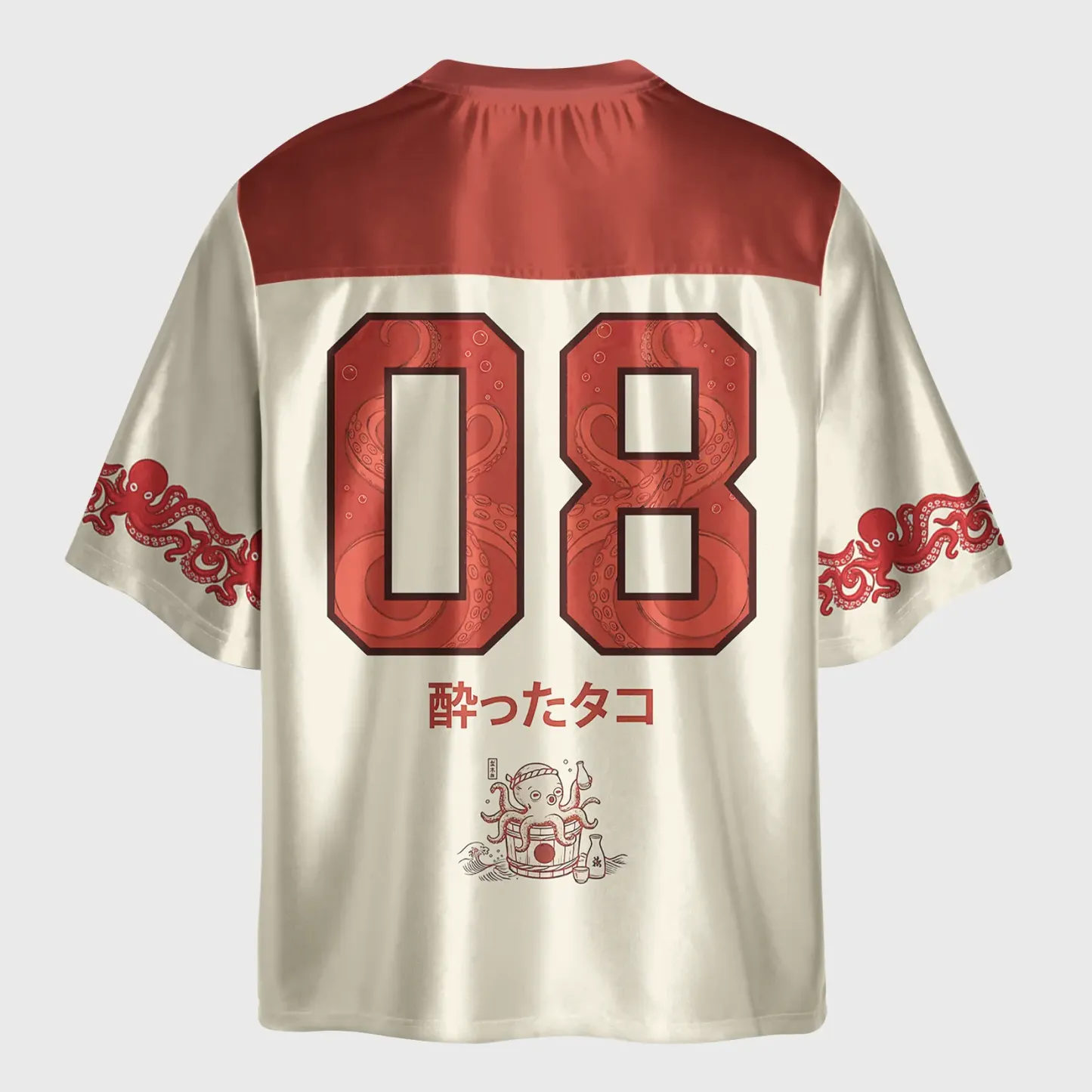 Tokyo-Tiger Drunken Octopus Japan Glossy Oversized Jersey