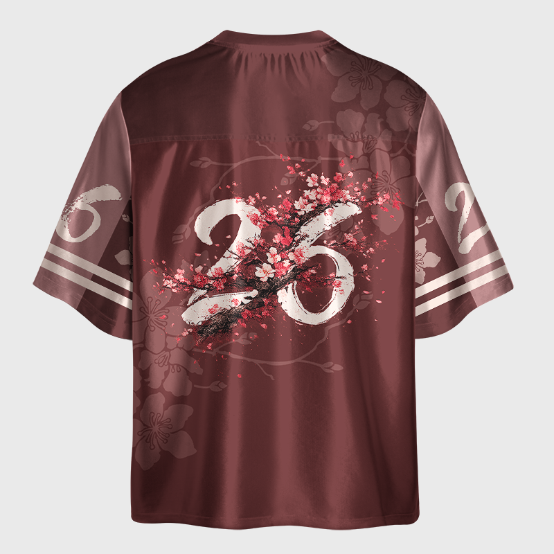 Tokyo-Tiger Winter Plum Resilience Glossy Oversized Jersey