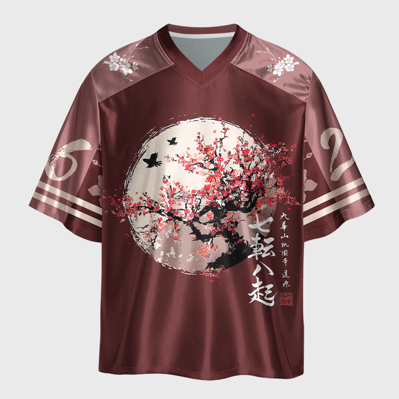 Tokyo-Tiger Winter Plum Resilience Glossy Oversized Jersey