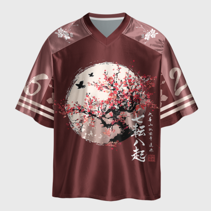 Tokyo-Tiger Winter Plum Resilience Glossy Oversized Jersey