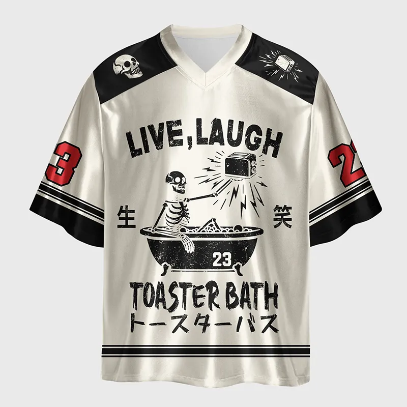 Tokyo-Tiger Funny Electric Shock Skeleton Glossy Oversized Jersey