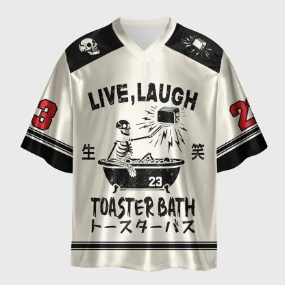 Tokyo-Tiger Funny Electric Shock Skeleton Glossy Oversized Jersey