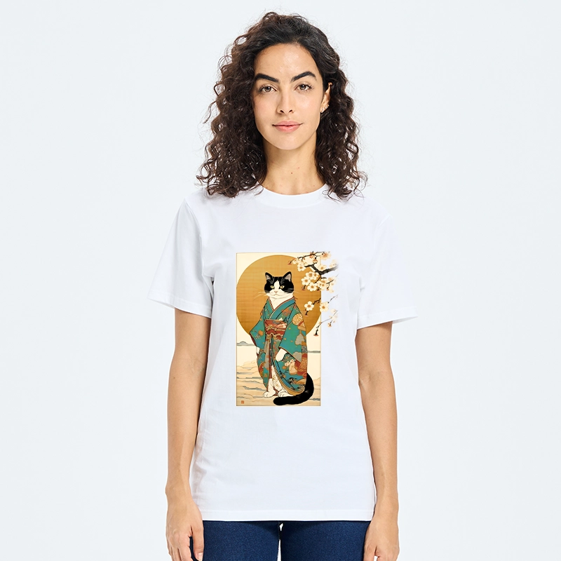 Tokyo-Tiger Elegant Cat In Traditional Kimono Classic T-Shirt
