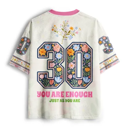 Tokyo-Tiger "You Are Enough" Self-Love Floral Mesh Jersey