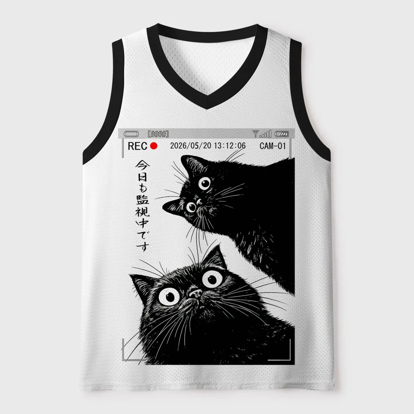 Tokyo-Tiger The Cat Is Watching Today Mesh Tank Top