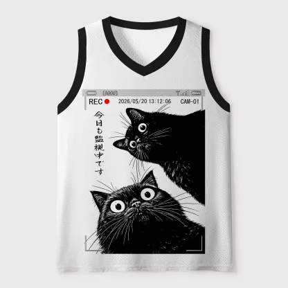 Tokyo-Tiger The Cat Is Watching Today Mesh Tank Top