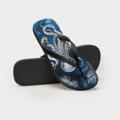 Tokyo-Tiger Deep Sea Octopus Flip Flops