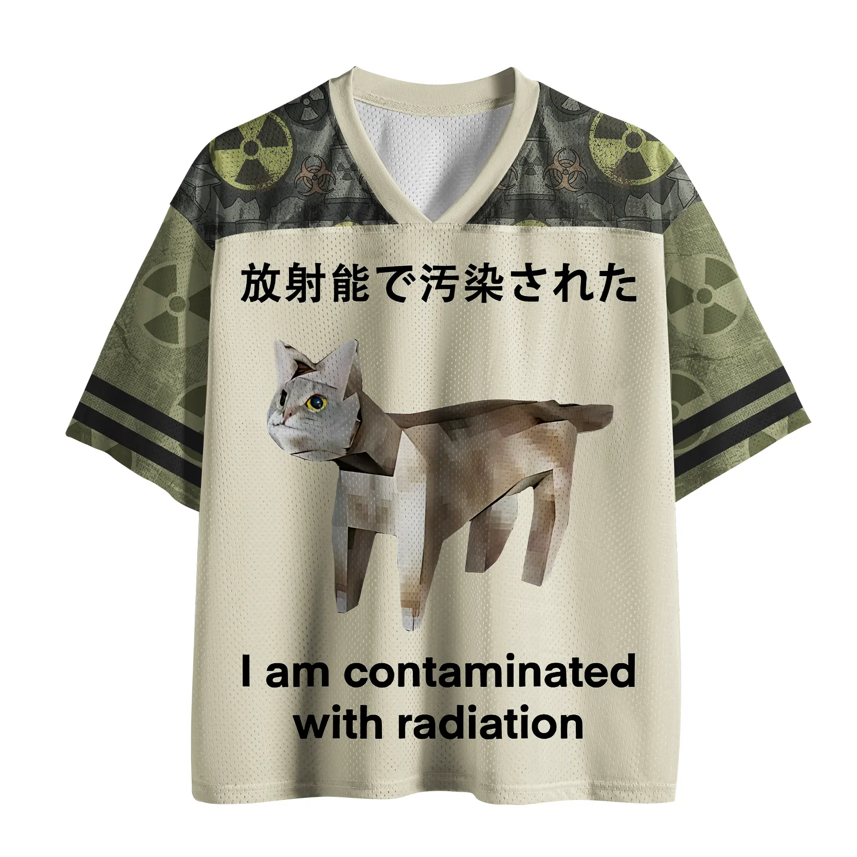 Tokyo-Tiger Cat Contaminated By Radiation Mesh Jersey