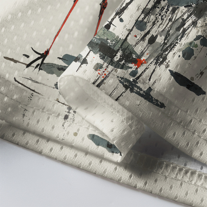 Tokyo-Tiger White Crane Among Lotus Mesh Jersey