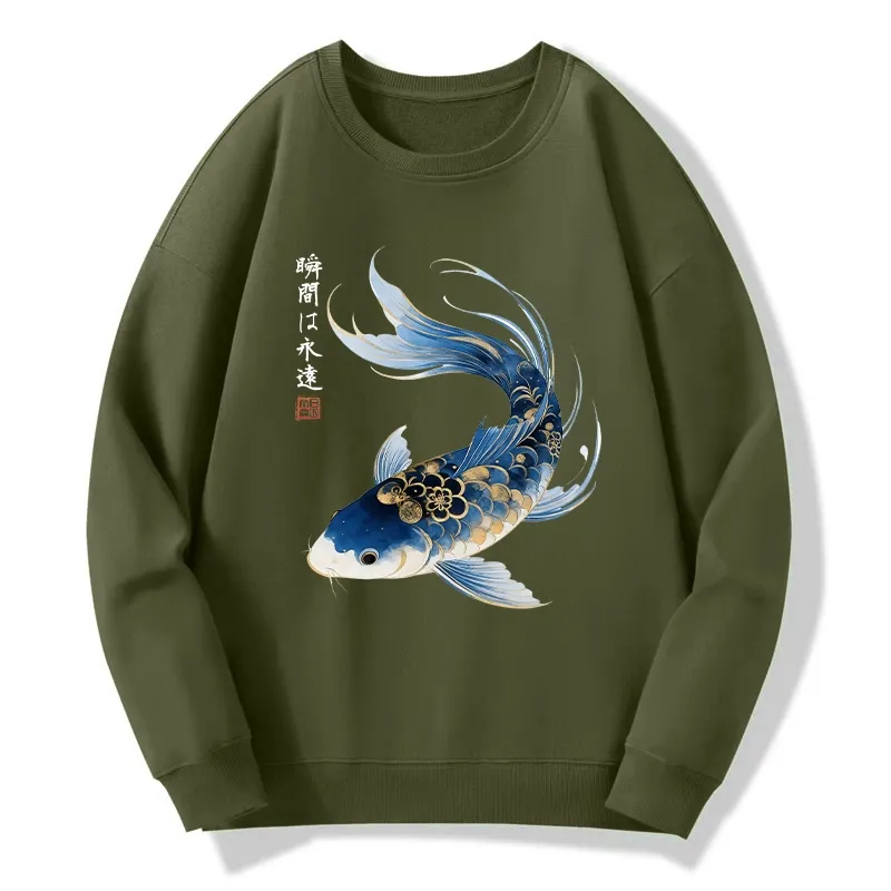 Tokyo-Tiger Elegant Koi Fish Watercolor Art Classic Sweatshirt
