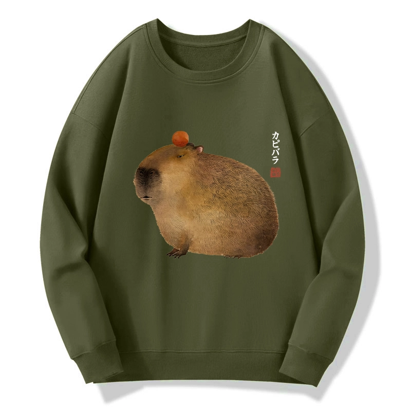Tokyo-Tiger Calm Capybara Illustration Classic Sweatshirt