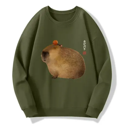 Tokyo-Tiger Calm Capybara Illustration Classic Sweatshirt