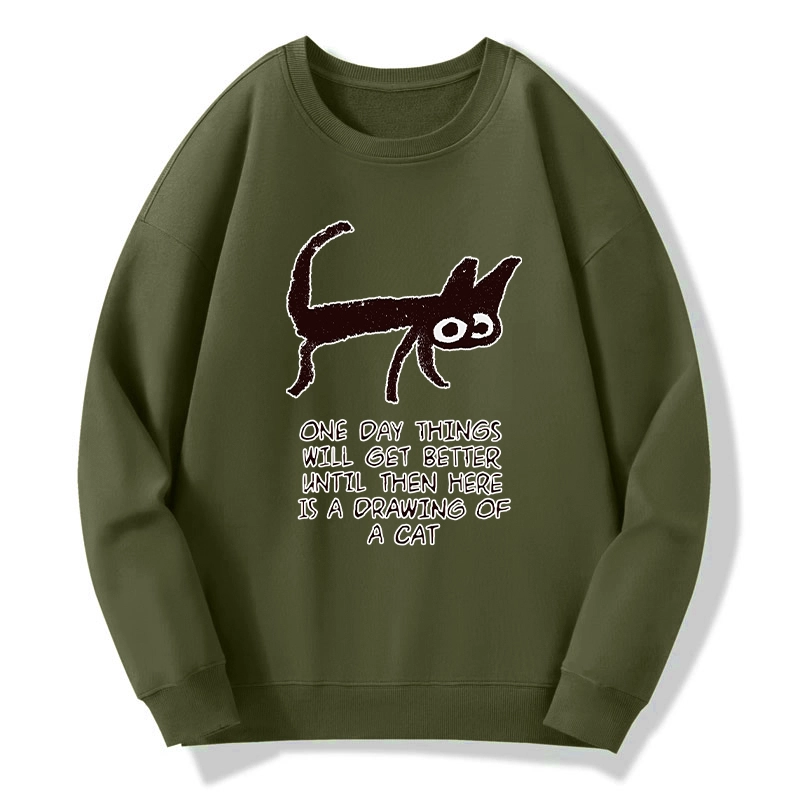 Tokyo-Tiger Cat Cheer Up Drawing Classic Sweatshirt