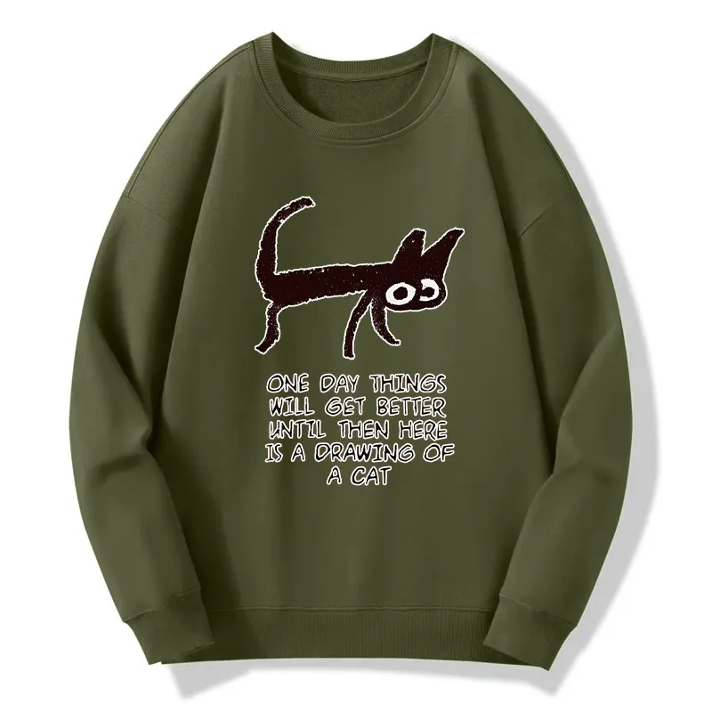 Tokyo-Tiger Cat Cheer Up Drawing Classic Sweatshirt