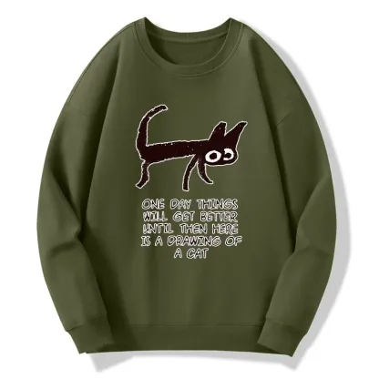 Tokyo-Tiger Cat Cheer Up Drawing Classic Sweatshirt