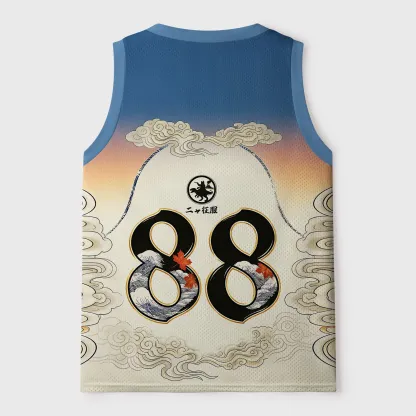 Tokyo-Tiger Cat Riding A Dinosaur Mesh Tank Top