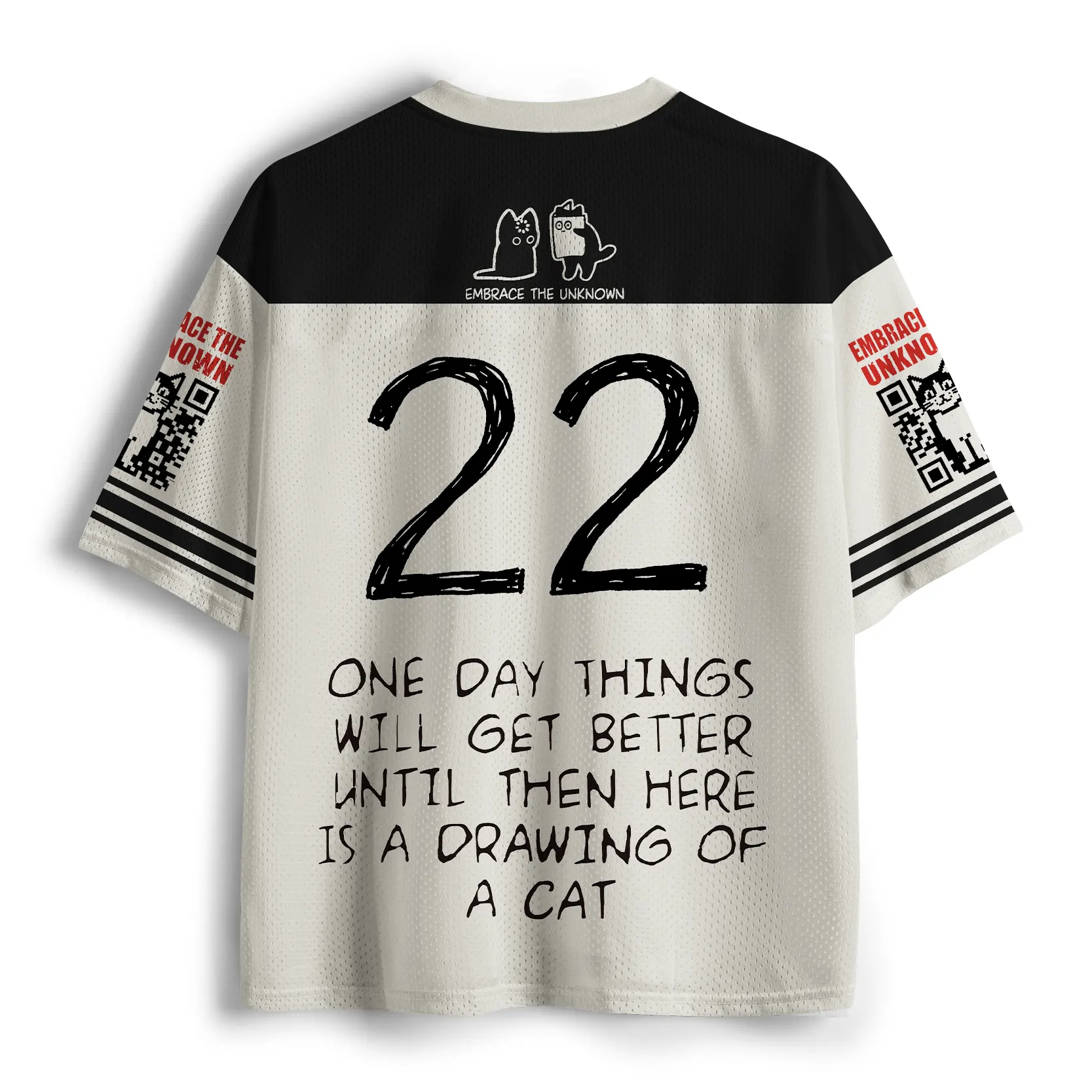 Tokyo-Tiger Cat Cheer Up Drawing Mesh Jersey