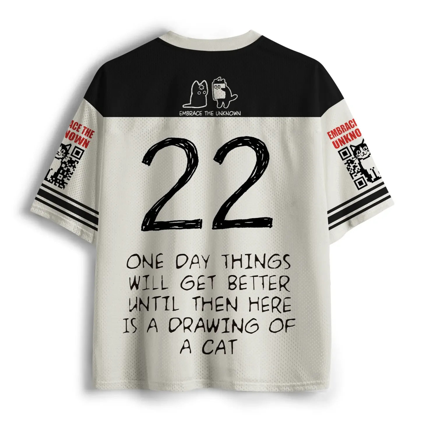 Tokyo-Tiger Cat Cheer Up Drawing Mesh Jersey