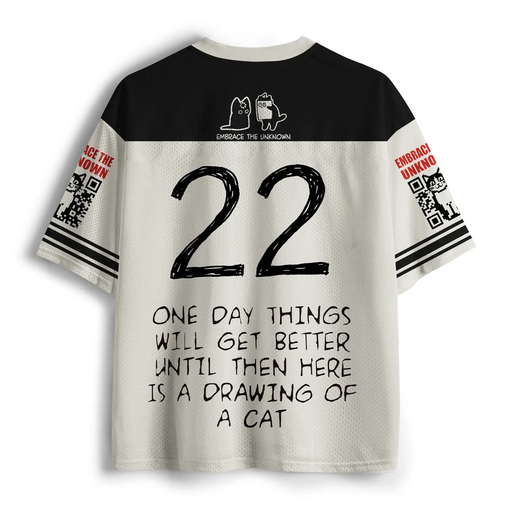 Tokyo-Tiger Cat Cheer Up Drawing Mesh Jersey