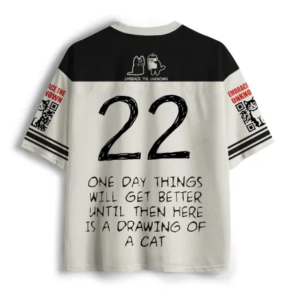 Tokyo-Tiger Cat Cheer Up Drawing Mesh Jersey