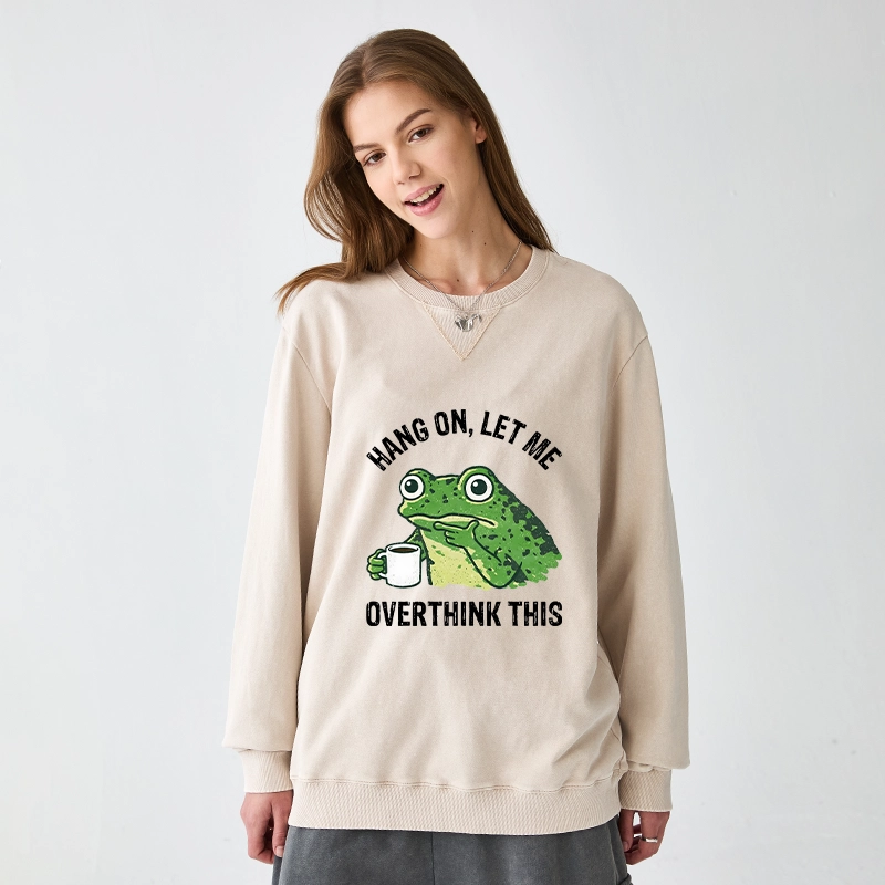 Tokyo-Tiger Overthinking Frog With Coffee Washed Terry Sweatshirt