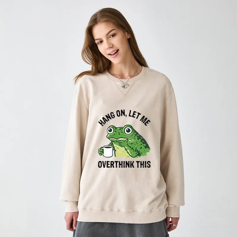 Tokyo-Tiger Overthinking Frog With Coffee Washed Terry Sweatshirt