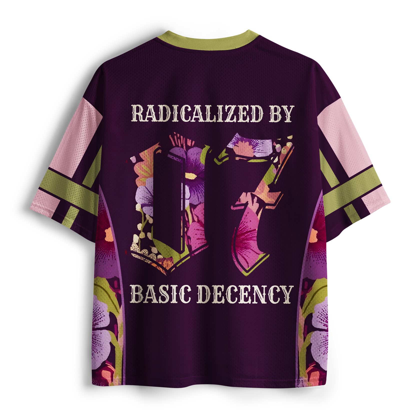 Tokyo-Tiger Dusty Rose & Plum Floral Athletic No.07 Mesh Jersey