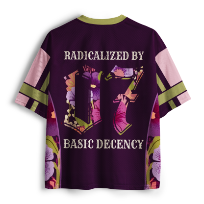 Tokyo-Tiger Dusty Rose & Plum Floral Athletic No.07 Mesh Jersey