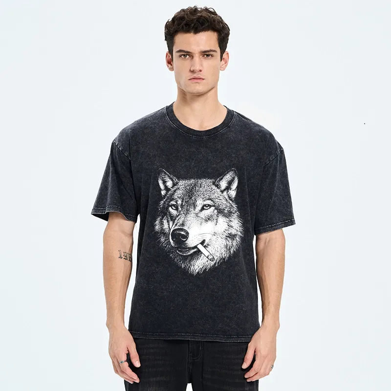 Tokyo-Tiger Cool Wolf Meme Bad Decisions Pending Washed T-Shirt