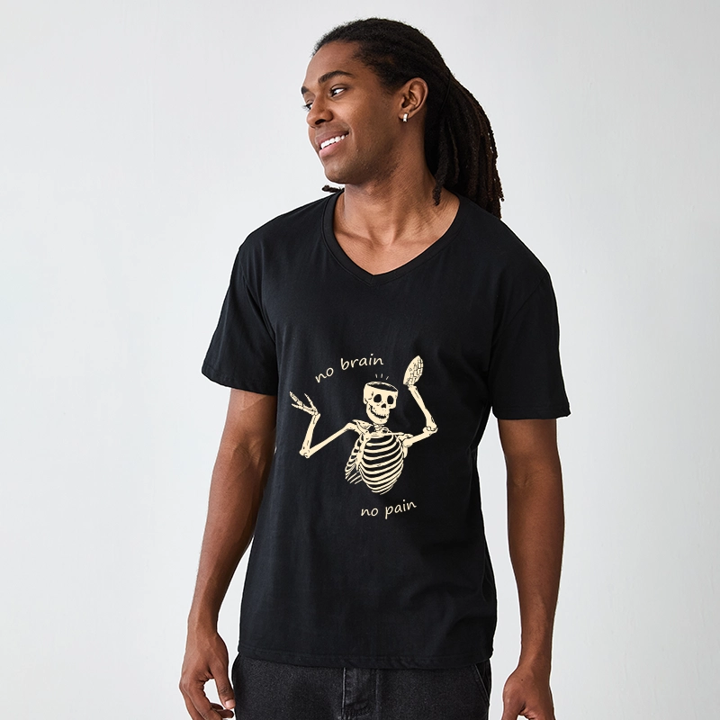 Tokyo-Tiger Skeletons Feel No Pain V-Neck Classic T-Shirt