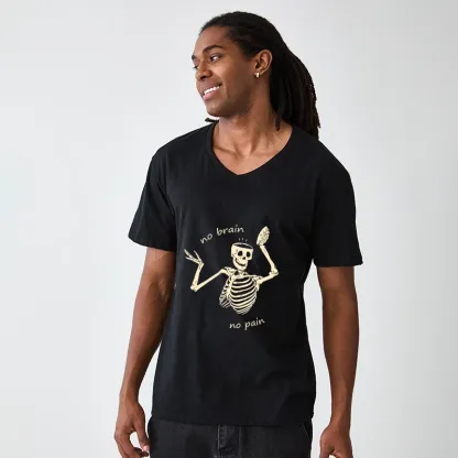 Tokyo-Tiger Skeletons Feel No Pain V-Neck Classic T-Shirt