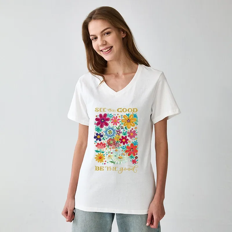 Tokyo-Tiger Flower：See The Good Be The Good V-Neck Classic T-Shirt