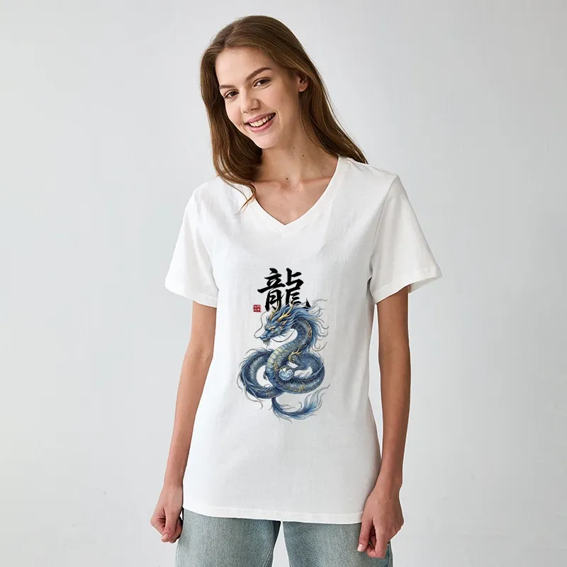Tokyo-Tiger Mythic Blue Dragon V-Neck Classic T-Shirt