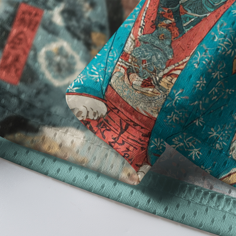 Tokyo-Tiger Funny Cat：Formal Gathering of Ukiyo-e Cat Nobles Mesh Jersey