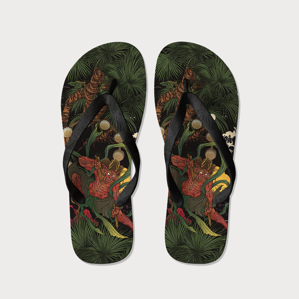 Tokyo-Tiger Japanese Yokai Flip Flops