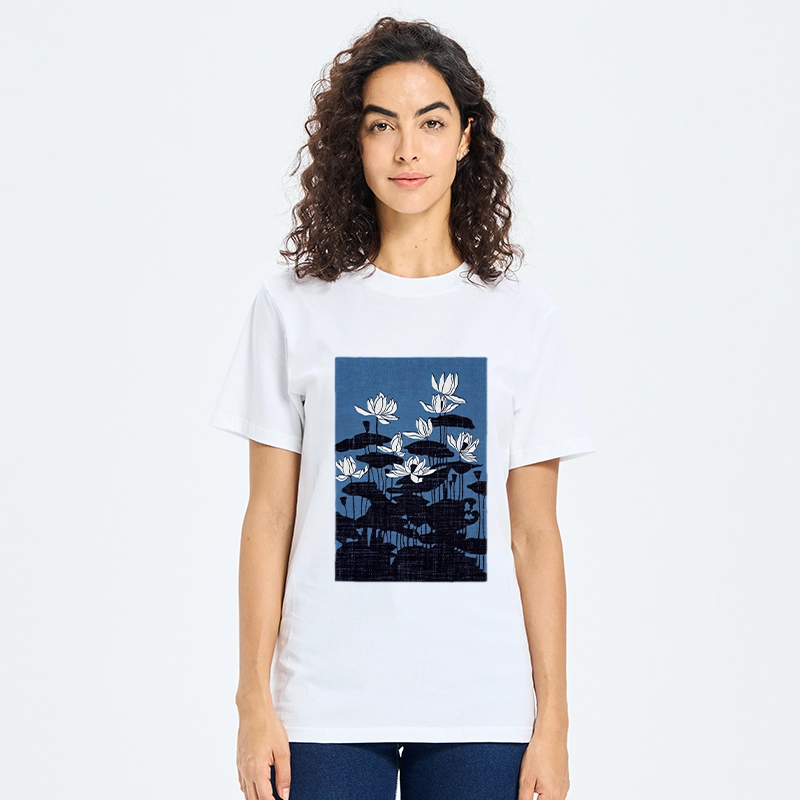 Tokyo-Tiger Blue Lotus Japanese Art Classic T-Shirt