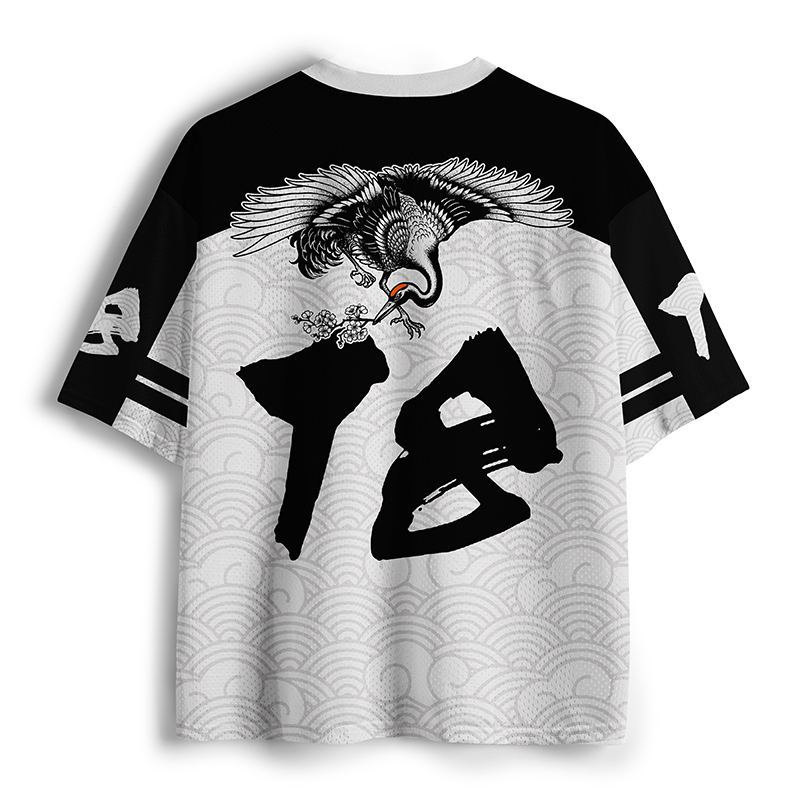 Tokyo-Tiger Sakura Crane In Flight Mesh Jersey