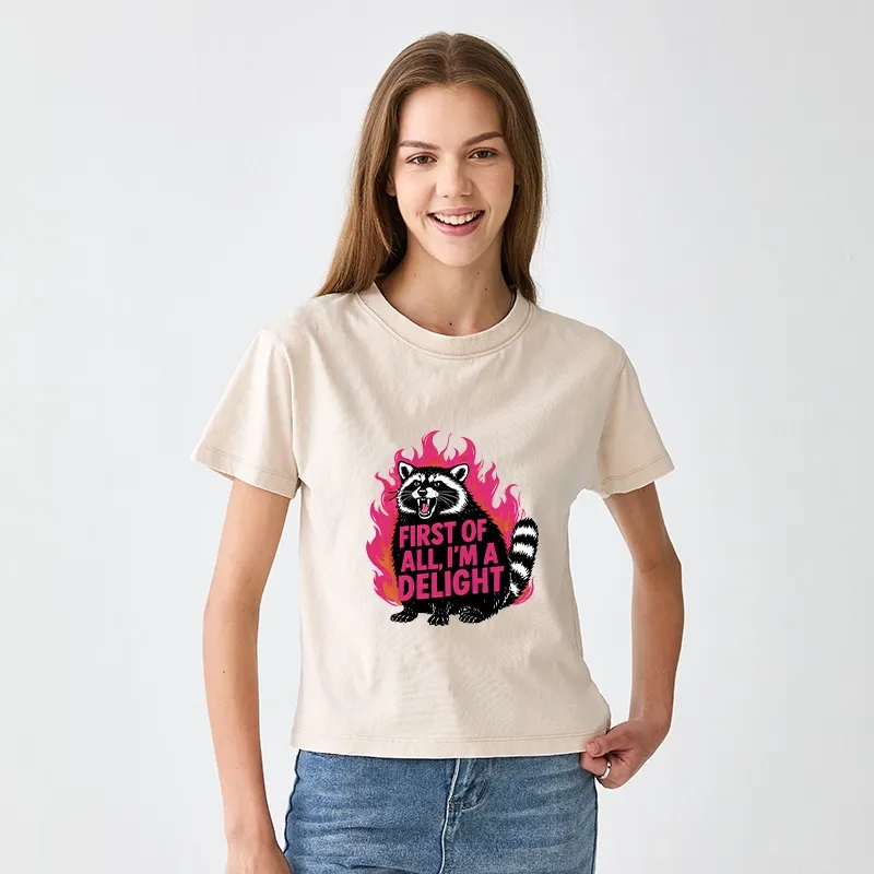 Tokyo-Tiger Angry Raccoon Funny Women's Washed T-shirt