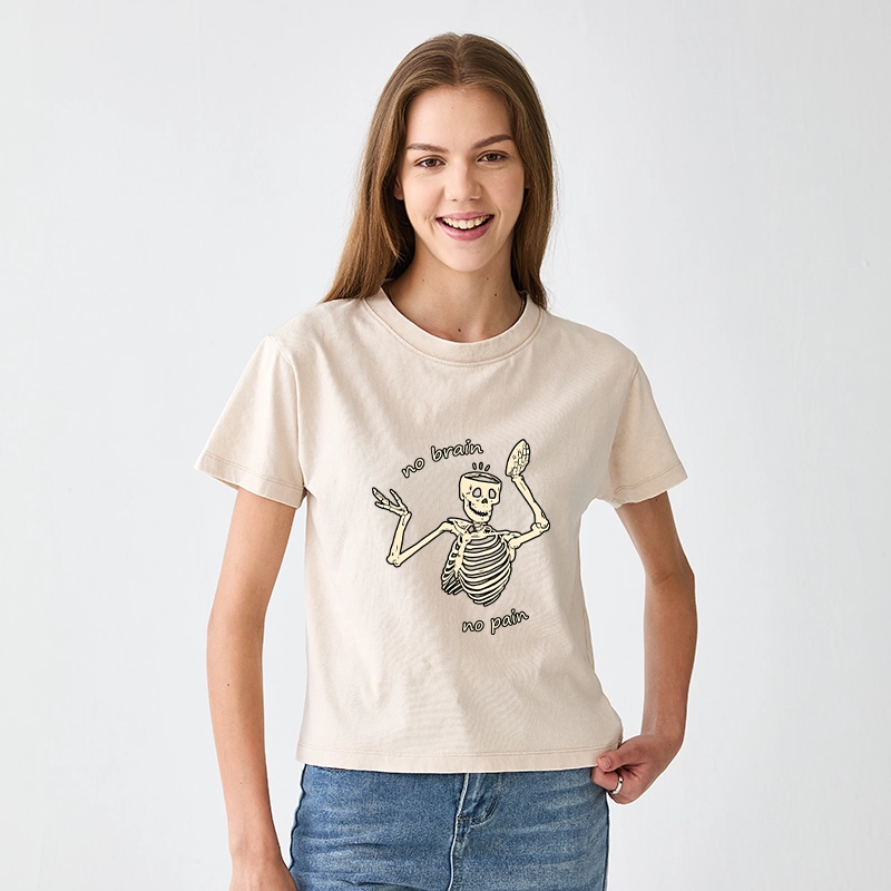 Tokyo-Tiger Skeletons Feel No Pain Women's Washed T-shirt