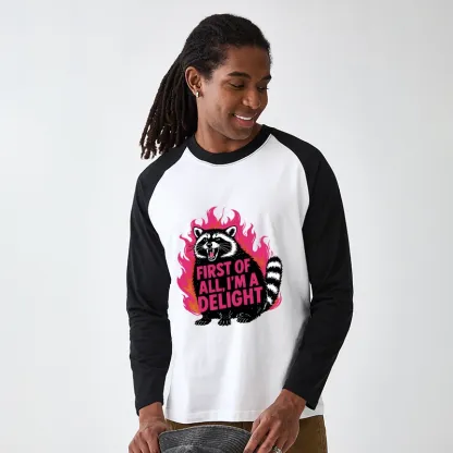 Tokyo-Tiger Angry Raccoon Funny Raglan Long Sleeve T-shirt