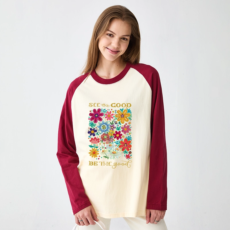Tokyo-Tiger Flower：See The Good Be The Good Raglan Long Sleeve T-shirt