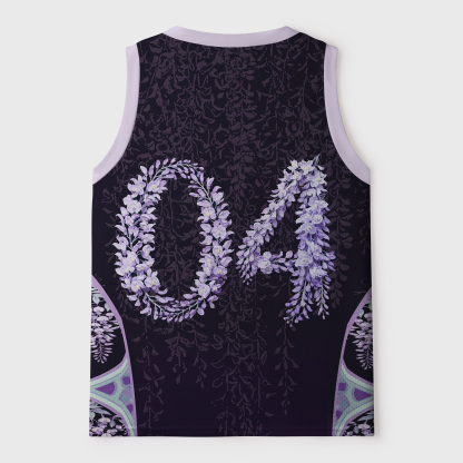 Tokyo-Tiger Wisteria Jpanese Flowers Mesh Tank Top