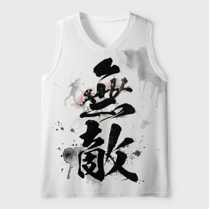 Tokyo-Tiger Invincible Japanese Kanji Mesh Tank Top