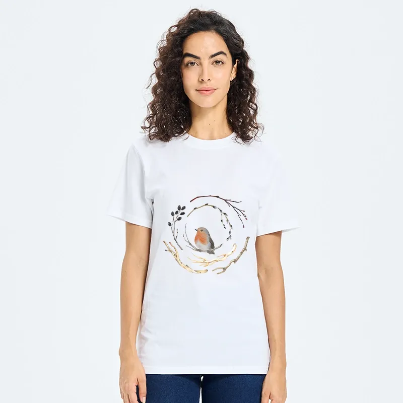 Tokyo-Tiger Cute Robin On Branch Classic T-Shirt
