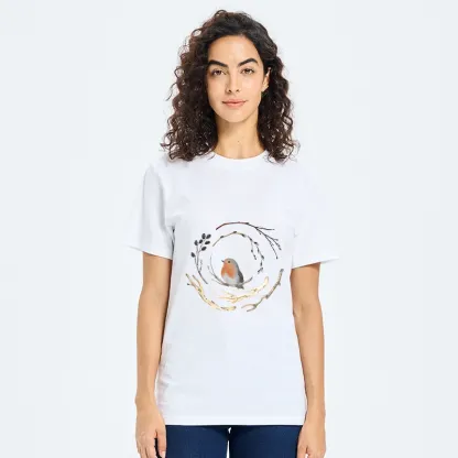 Tokyo-Tiger Cute Robin On Branch Classic T-Shirt
