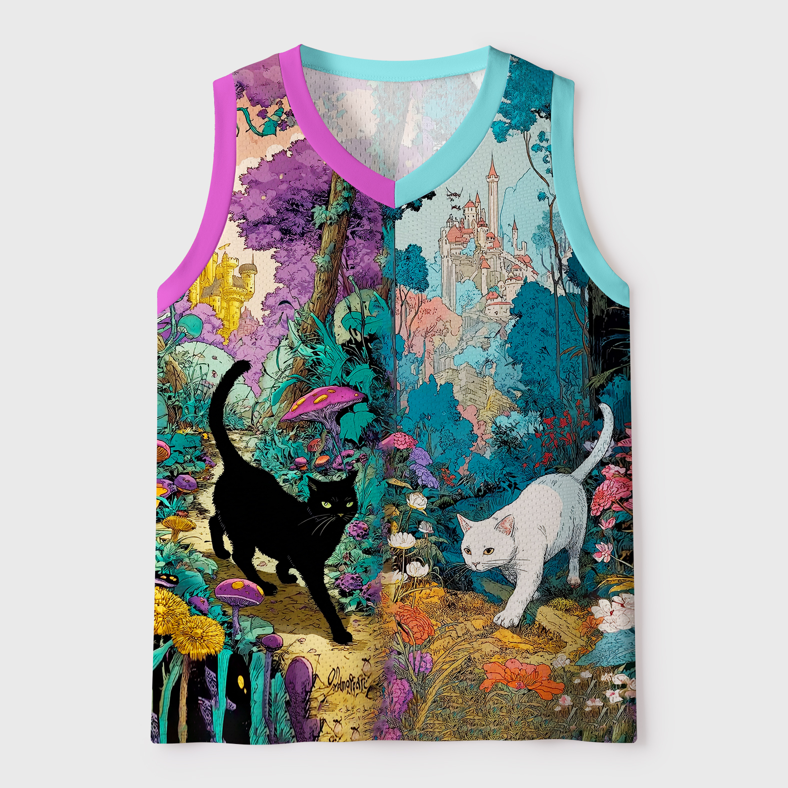 Tokyo-Tiger A Tale Of Two Cats In An Enchanted Forest Mesh Tank Top