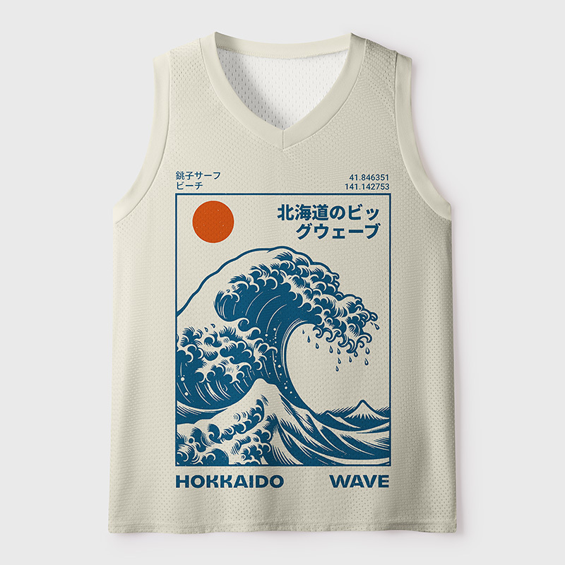 Tokyo-Tiger Hokkaido Wave Surfer Vibes Mesh Tank Top