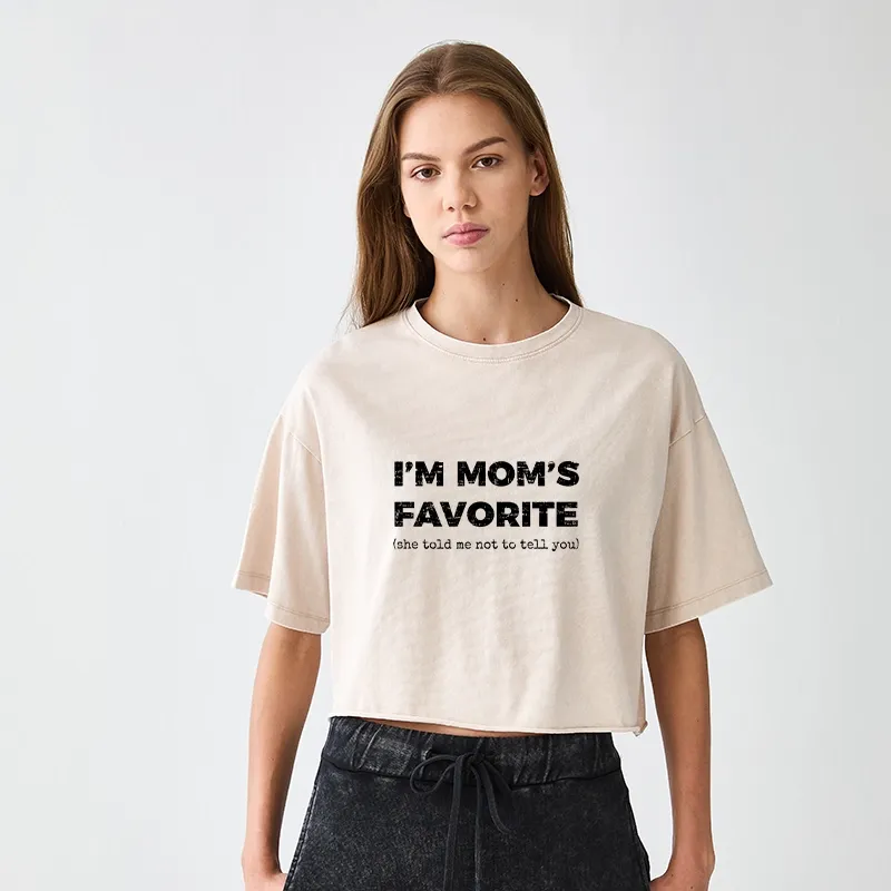 Tokyo-Tiger Mother's Day Jokes Women's Washed Crop T-Shirt